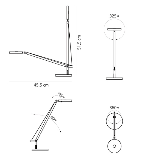 Demetra Micro tavolo misure base diametro cm.13 x cm.13/cm.48 x h.cm.14/cm.51