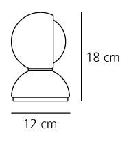 Eclisse lampada da tavolo misure diametro cm.12 x h cm.18