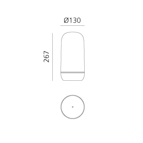 Lampada da tavolo Gople Portable di Artemide, dimensioni diam. 130 mm x h. 267 mm