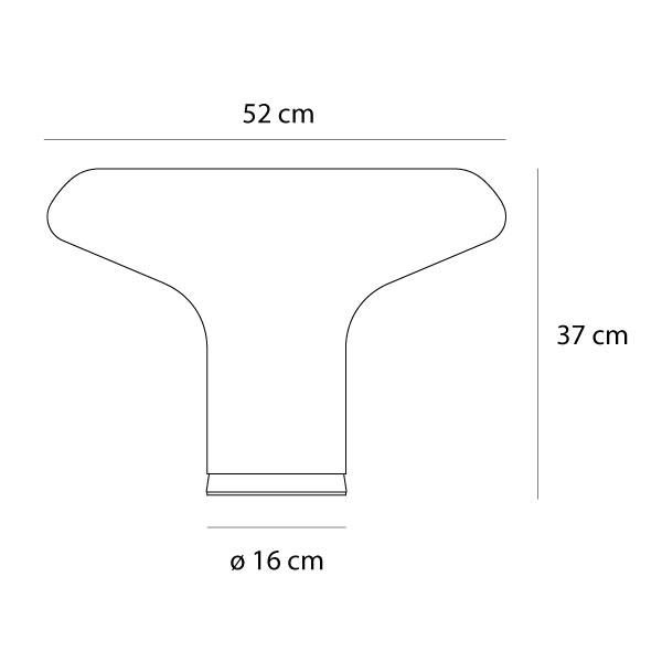 Lesbo lampada da tavolo misure diametro cm.52xh.cm.37