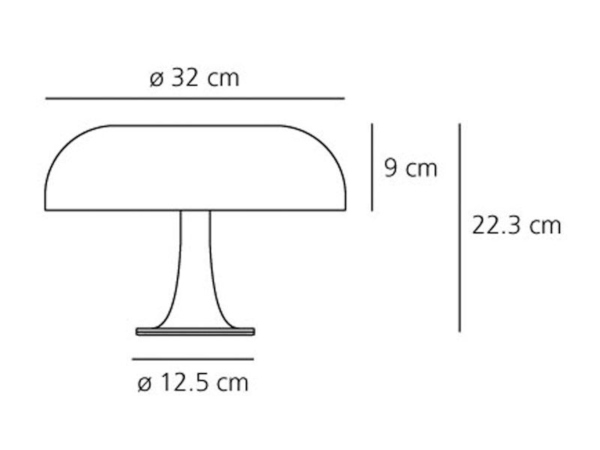 Nessino tavolo misure diametro cm.32xh.cm.22,3