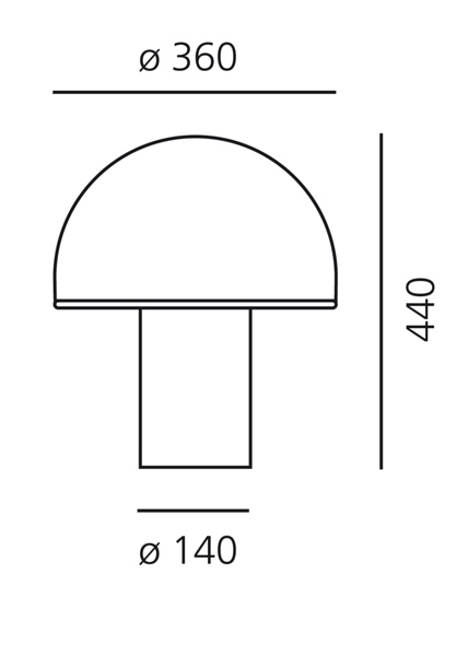 Onfale grande tavolo misure diametro cml.36xh.cm.44