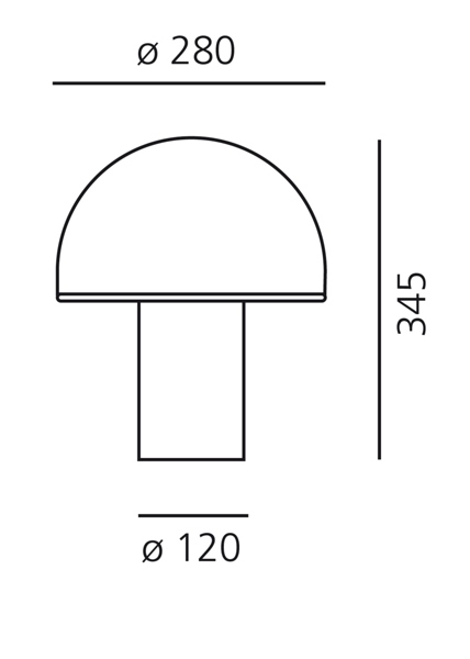 Onfale media tavolo misure diametro cm.28xh.cm.34,5