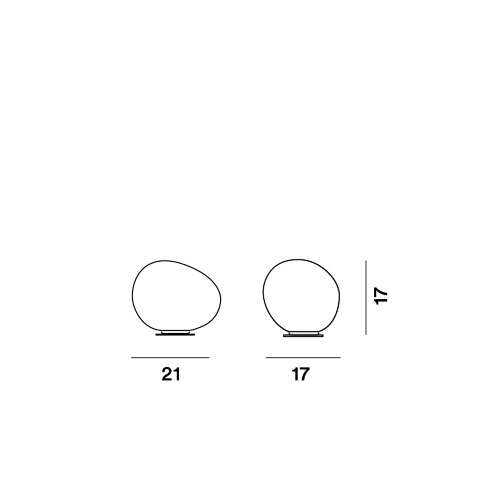 Gregg midi con dimmer da tavolo, misure cm.21 x h. cm.17 x cm.17