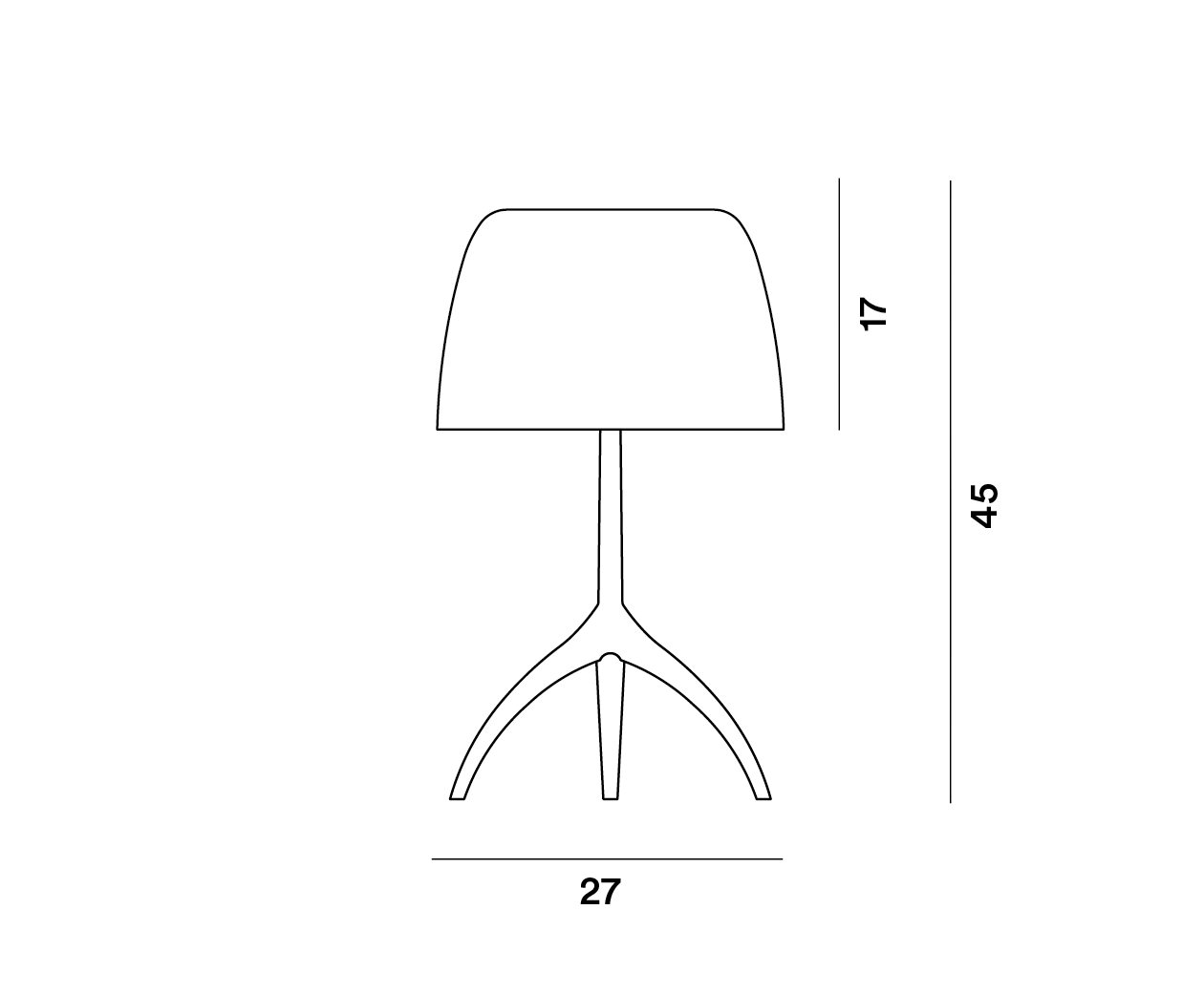 Lampada da tavolo Lumiere Nuances di Foscarini, dimensioni: diametro 27 cm, h. 45 cm, h.del paralume 17 cm.
