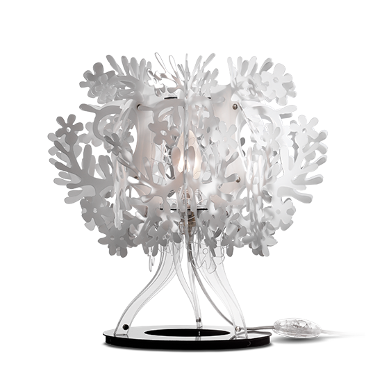 Fiorellina lampada da tavolo, nell'unica finitura white