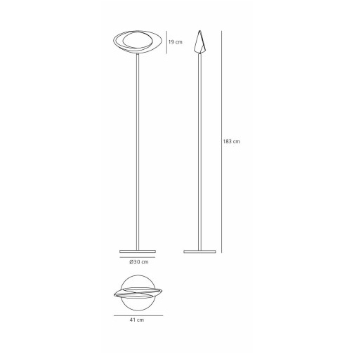 Cabildo led terra misure cm.41 x h cm.183 base diametro cm.30