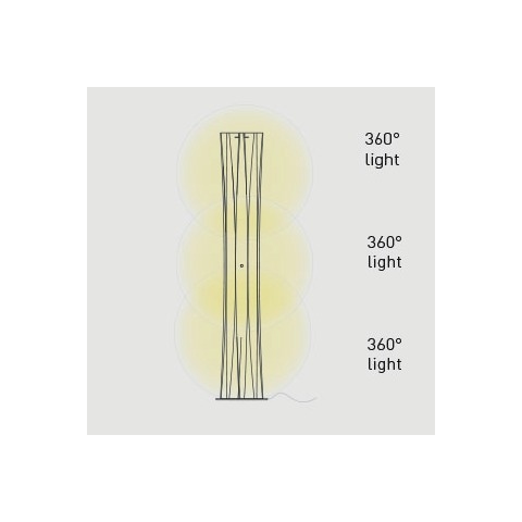 Bach XL terra luce diffusa 360° lampadina 3x12wE27 led  (escluse) con dimmer