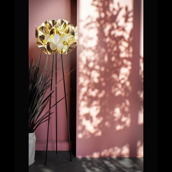 Lampada da terra Flora di Slamp in lentiflex/goldflex/pewterflex/copperflex
