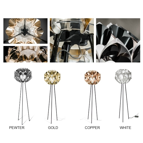 finiture Flora terra: pewter, gold, copper e white