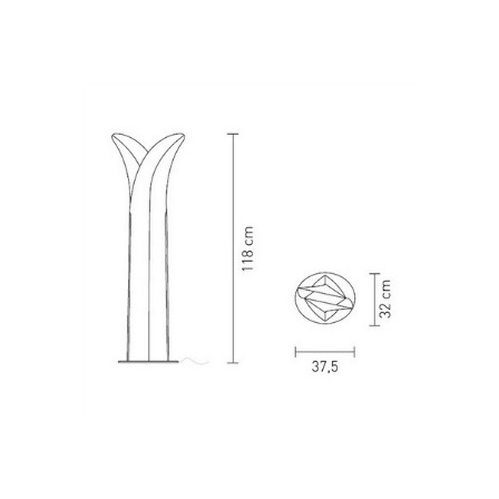 Las Palmas L terra misure cm.37,5 x cm.32 x h cm.118