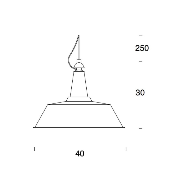 Huna sospensione di Fontana  Arte, misure diam. 40 cm, h. 29 cm, cavo 250 cm.