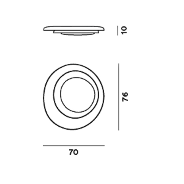Bahia lampada parete/soffitto misure diametro cm.70 x cm.10