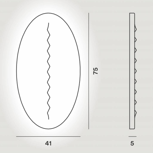 Superficie lampada da parete-soffitto misure cm.75xcm.6xcm.41