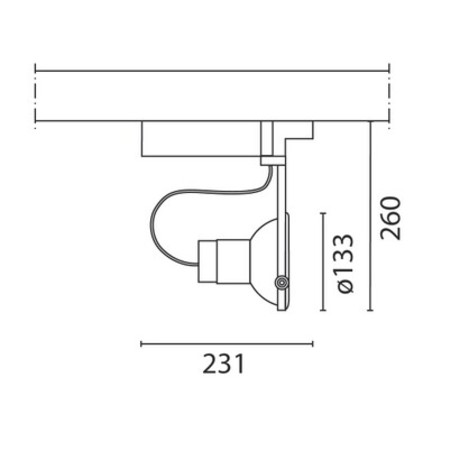 Dimensioni della lampada da sospensione a binario Metro (mm): 133 x 231