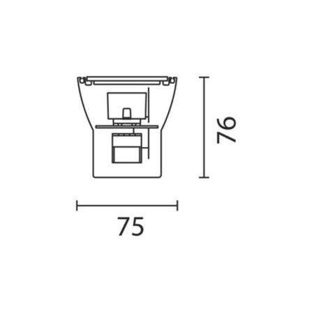 Dimensioni dell'apparecchio da incasso Modulo Linealuce (mm): 638 x 75 x 76