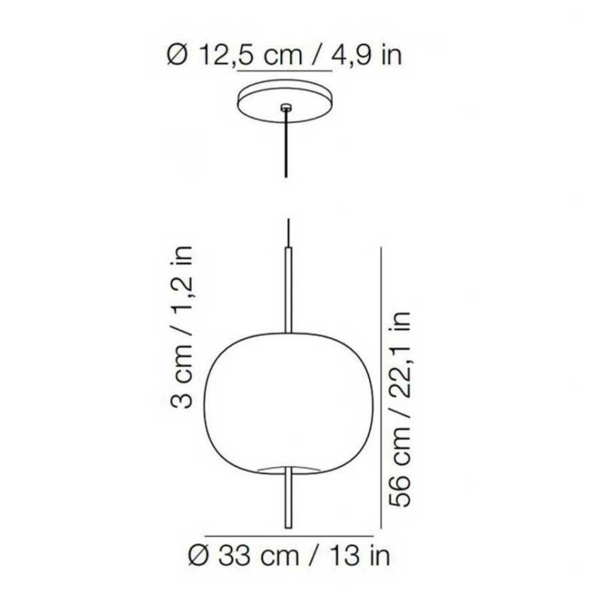 Lampada da sospensione Kushi 33 di Kundalini, dimensioni  d.33 cm, h. 56 cm