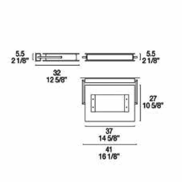 misure della lampada da parete/soffitto 360 Gradi: 41cmx32cmx5,5cm