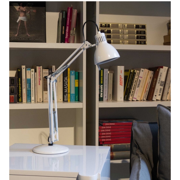 JJ lampada da tavolo/scrivania colore bianco lucido