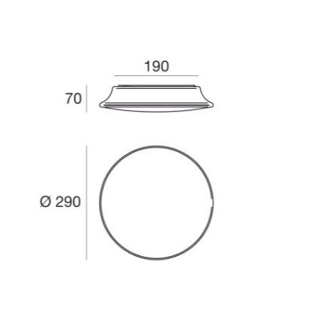 MyWhite d.29 di Linea Light misure: diametro cm 19/29 x cm. 7
