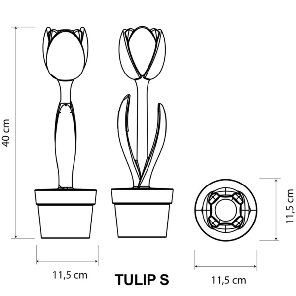 Tulip S misure diametro cm.11,50 x h.cm.40