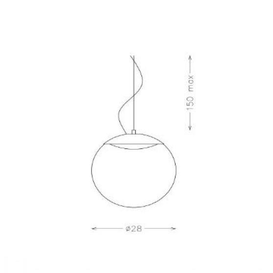 Vitrum sospensione misure diametro cm.28, cavo cm.150