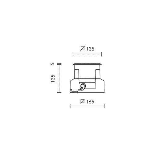 dimensioni:  profondità diam.135xdiam.165xh.135mm