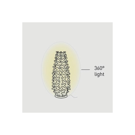 Cactus prisma XM tavolo luce diffusa 360°. Lampadina led 4w E14 oppure alogena 28w  E14 (inclusa)