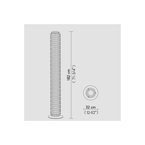 Charlotte terra misure diametro cm.32 x h cm.182