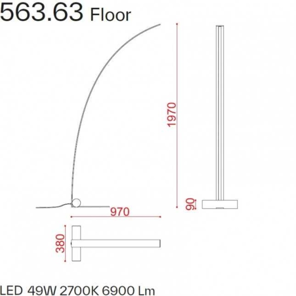 Nastro terra di Tooy dimensioni: h.197 cm x  l.38 cm x p. 97 cm